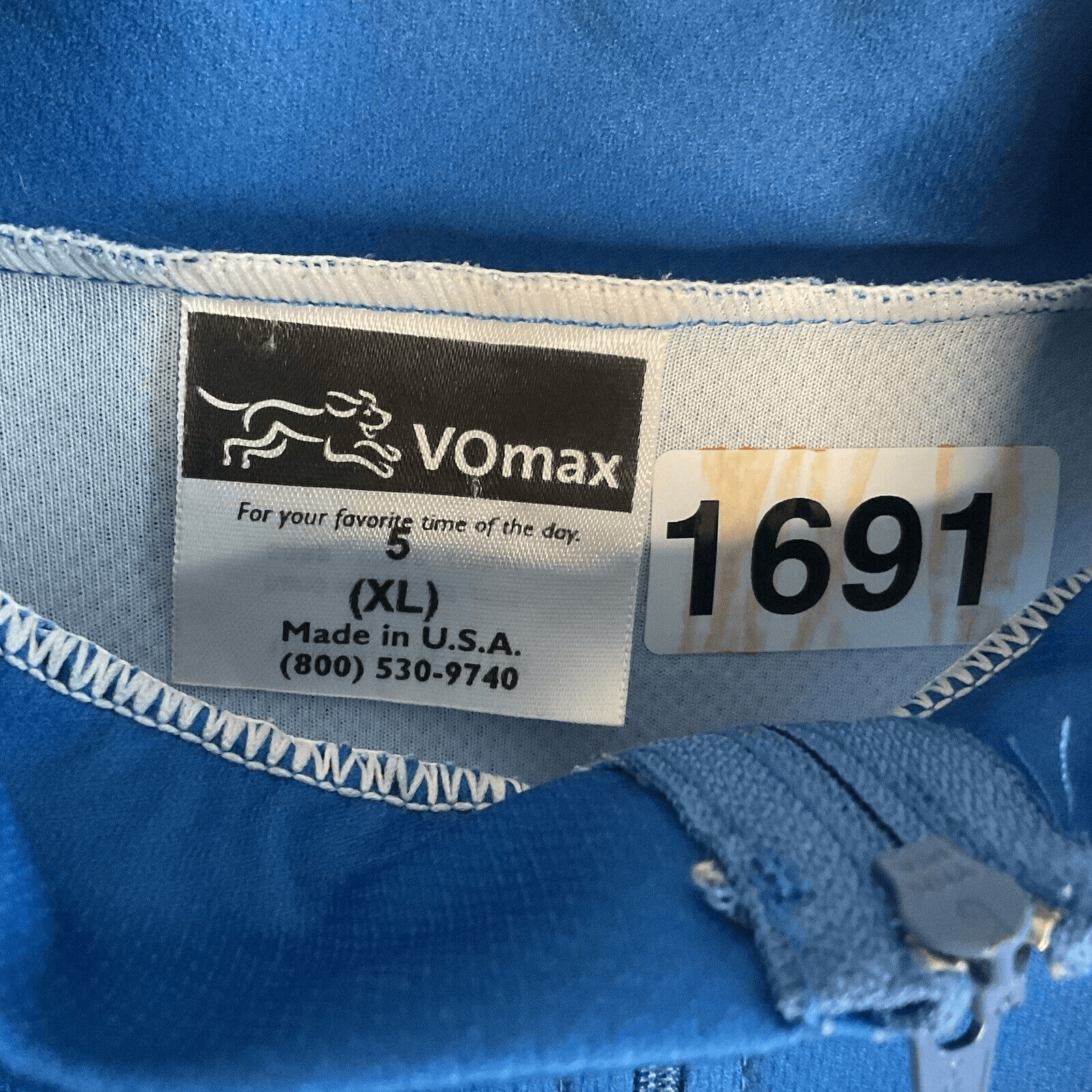 Athletic Biking Cycling Vomax Jersey size XL(5) Blue Green 1/3 zip