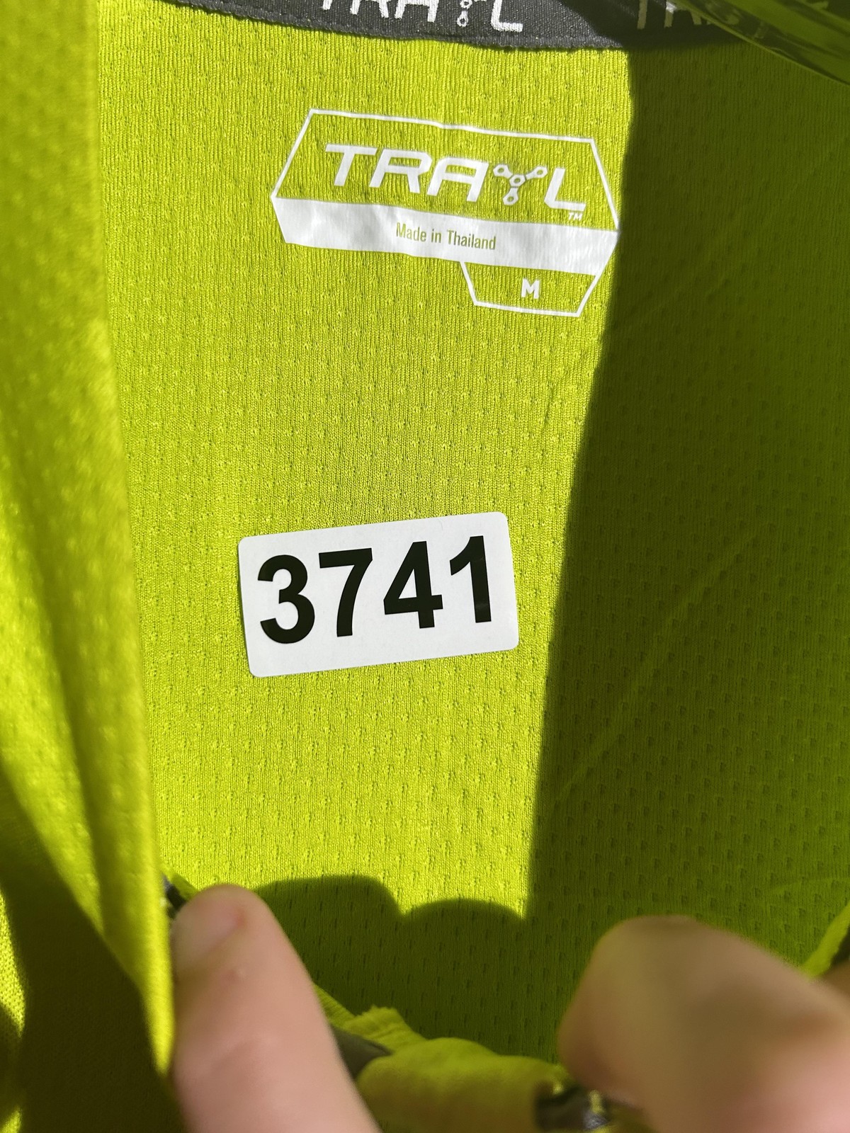 Trayl Cycling Jersey Mens Medium Yellow Gray 1/4 Zip Short Sleeve Pockets Bike