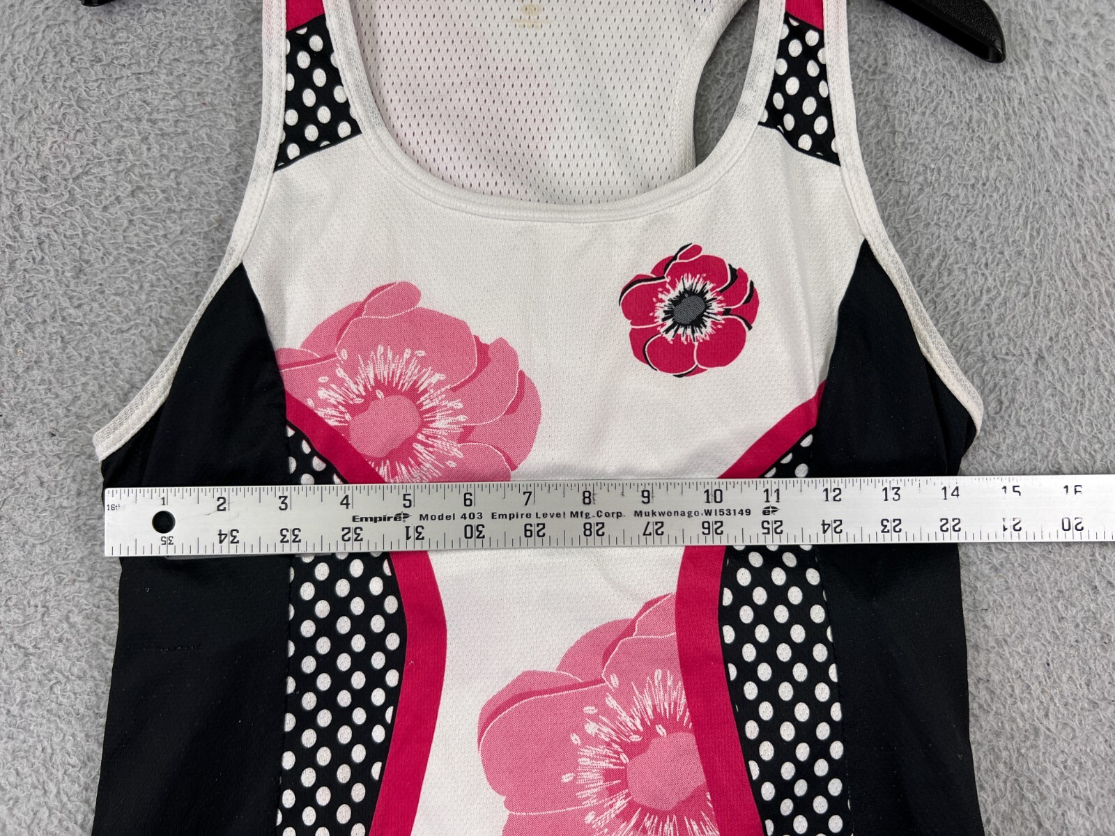 Sheebeest Cycling Jersey Girls Medium White Pink Floral Tank Sleeveless Pockets