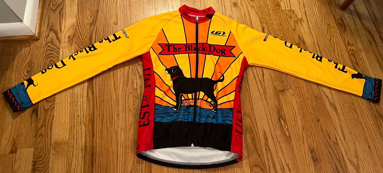 Louis Garneau Black Dog Long Sleeve Cycling Jersey Men’s Size Small Womans Large