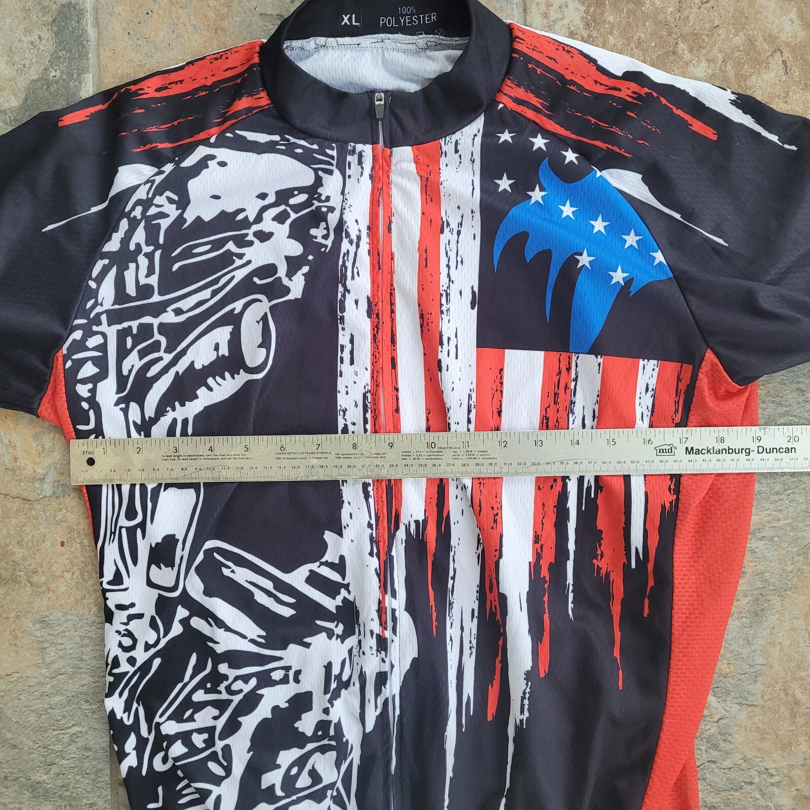 Cycling Jersey Full Zip Short Sleeve Honor the Fallen Men Size XL 100% Poly