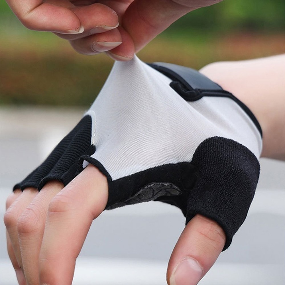 Knitted Half Finger Cycling Gloves with Textured Palm for Handlebar Grip