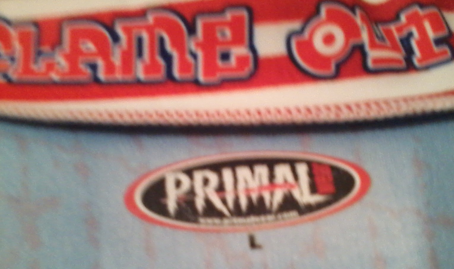 Primal Wear Flame Out USA Flag Biking Cycling Jersey Jacket Light Weight Large