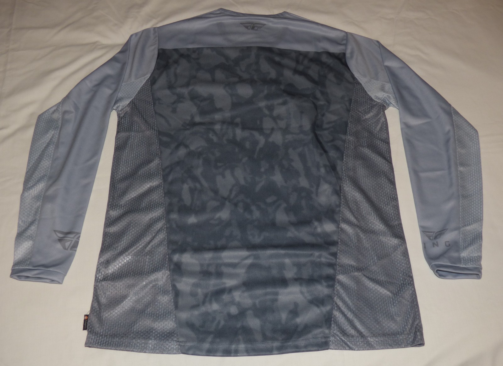 New FLY RACING Adult Small RADIUM Jersey Grey Camo Pro Fit NIP Bicycle Bike