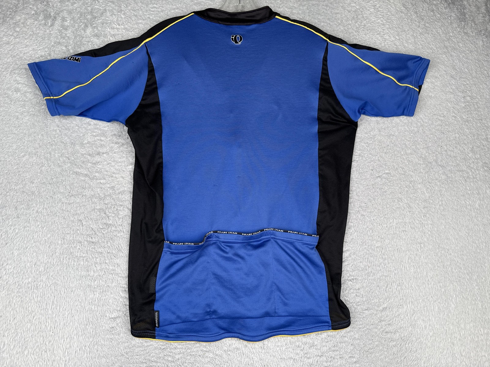 Pearl Izumi Cycling Jersey Mens XL Blue Black Half Zip Short Sleeve Pockets