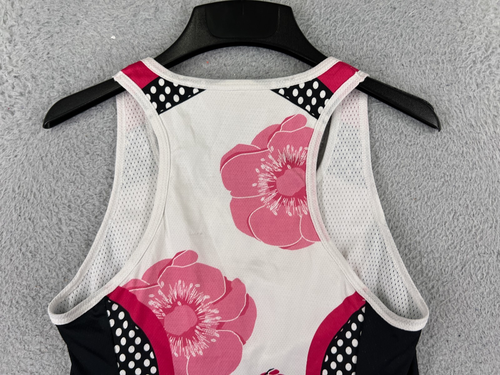 Sheebeest Cycling Jersey Girls Medium White Pink Floral Tank Sleeveless Pockets