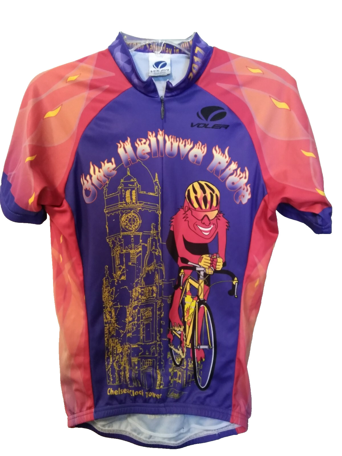 Voler One Helluva Ride SZ S Chealsa MI Clock Tower Cycling Jersey Biking Active