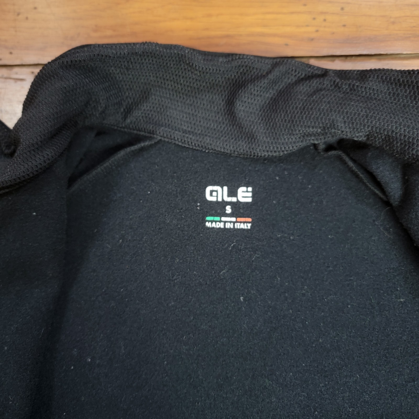 Ale Cycling Mens Small Thermal Jersey 17.5″ P2P Stretch Fleece Black Klimatik S