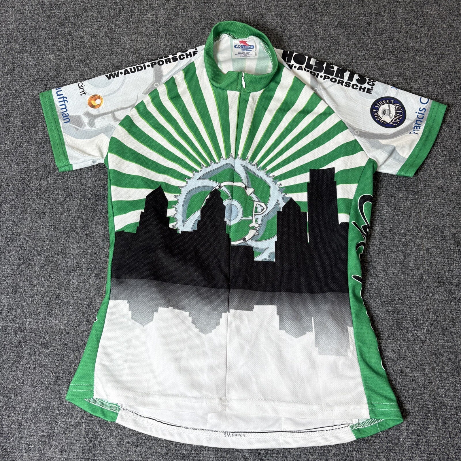 Cycling Jersey Women’s Small Short Sleeve Rear Pockets 3/4 Zip Cycle Paths