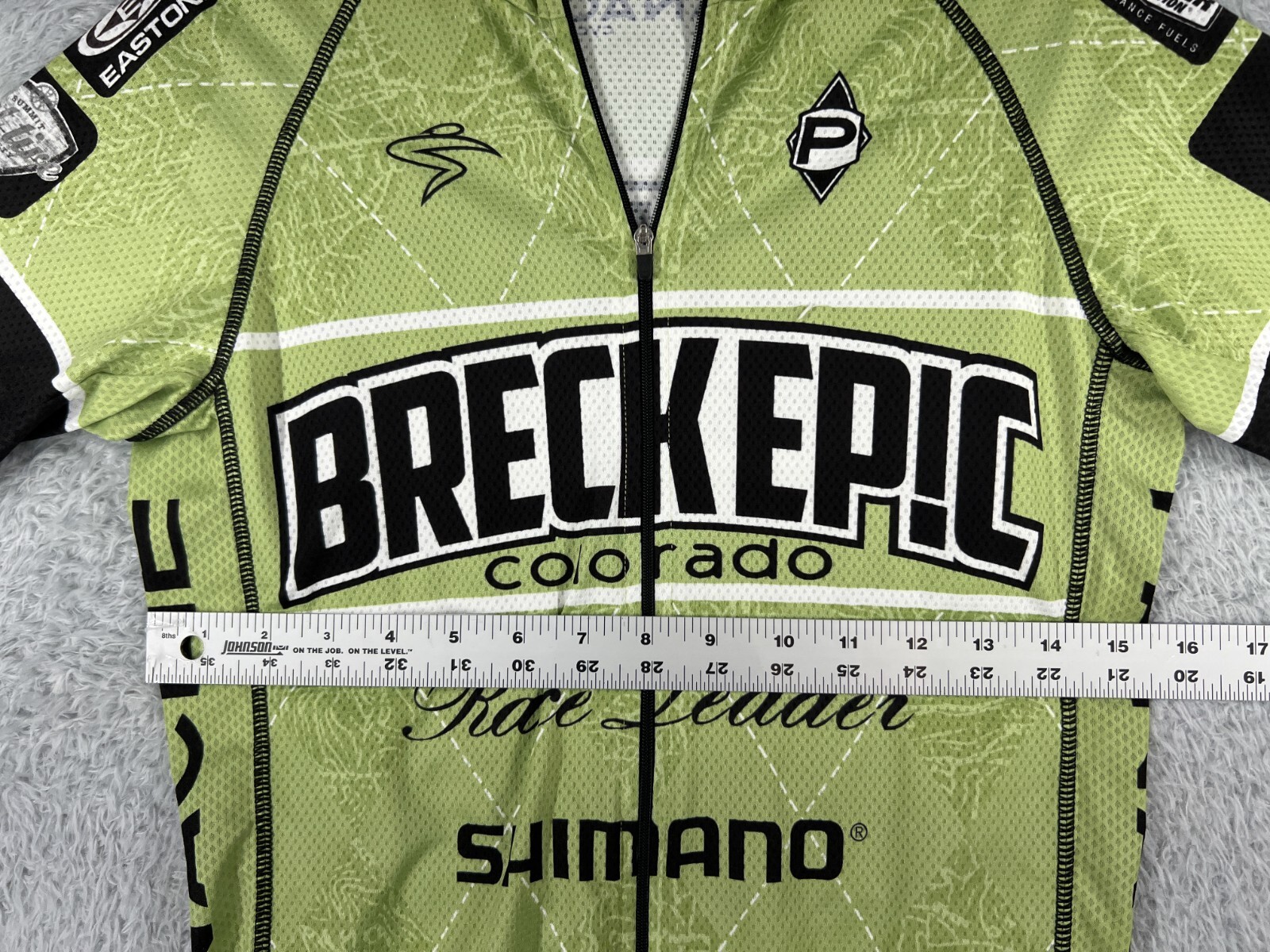 Panache Cycling Jersey Adult Small Green Full Zip Breck Epic Colorado Polyester
