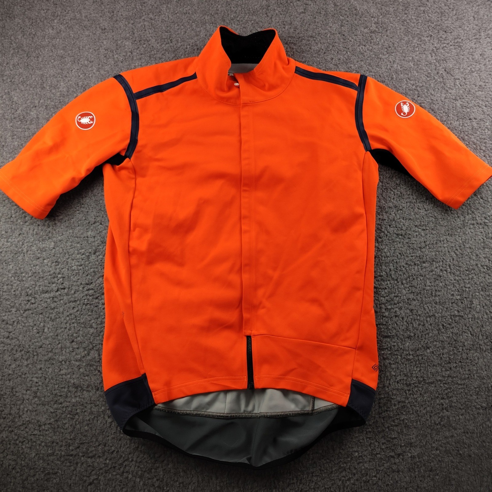Castelli Cycling Jersey Mens 2XL Rosso Corsa GORE-TEX INFINIUM Hi Vis Orange EUC