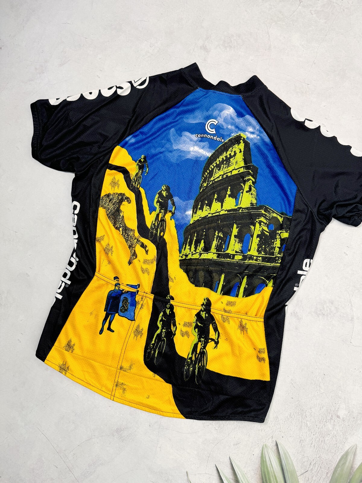 Vintage Cannondale Cycling Jersey Roma Italy Logo Saeco USA Made size L