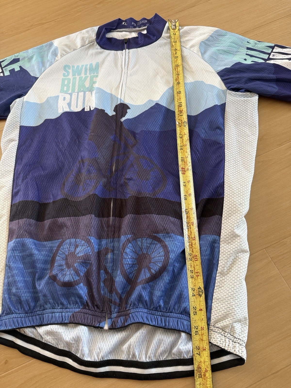 SWIM BIKE RUN CLUB BIKING CYCLING MENS JERSEY NUTRITION POCKETS IN BACK XLARGE