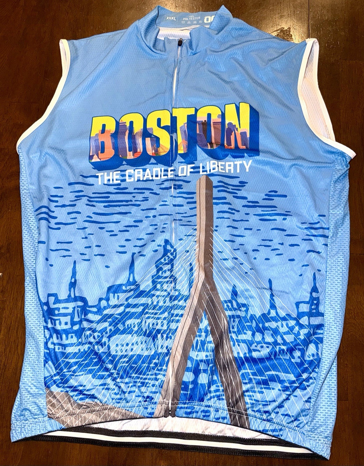OCG Around The World – Boston Sleeveless Full Zip Cycling Jersey Pockets XXXL