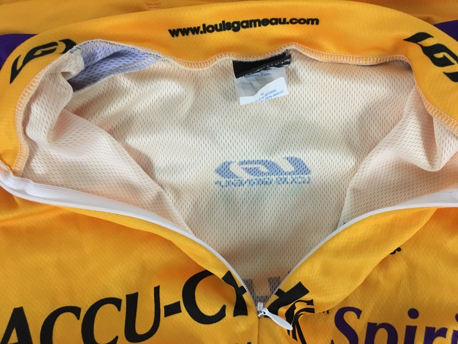 Accu-Check Spirit Yellow & Blue Cycling Short Sleeve Jersey Louis Garneau 2XL