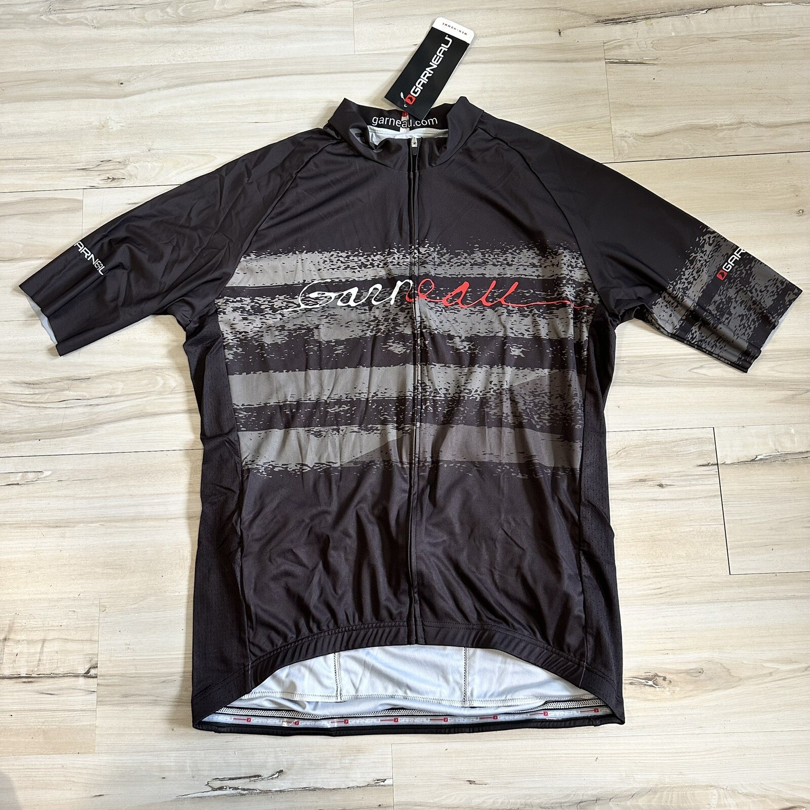 NWT LOUIS GARNEAU Pacer Jersey Cycling Mtb S/S Full Zip Black Men’s Small