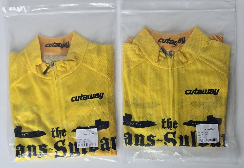 (2) Cutaway Bicycle Jerseys – Trans-Sylvania Epic Race Leader Size L