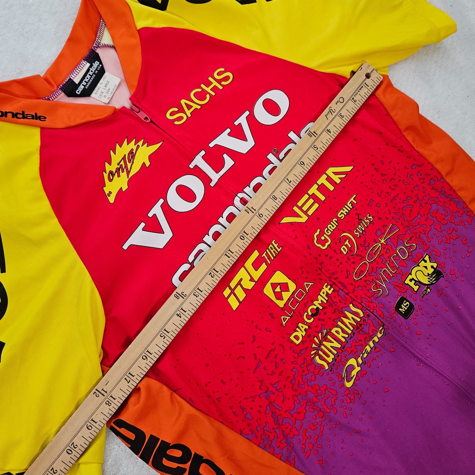 Vintage Cannondale MTB Jersey Size Large Made In USA Fox Volvo Dia-compe OGK