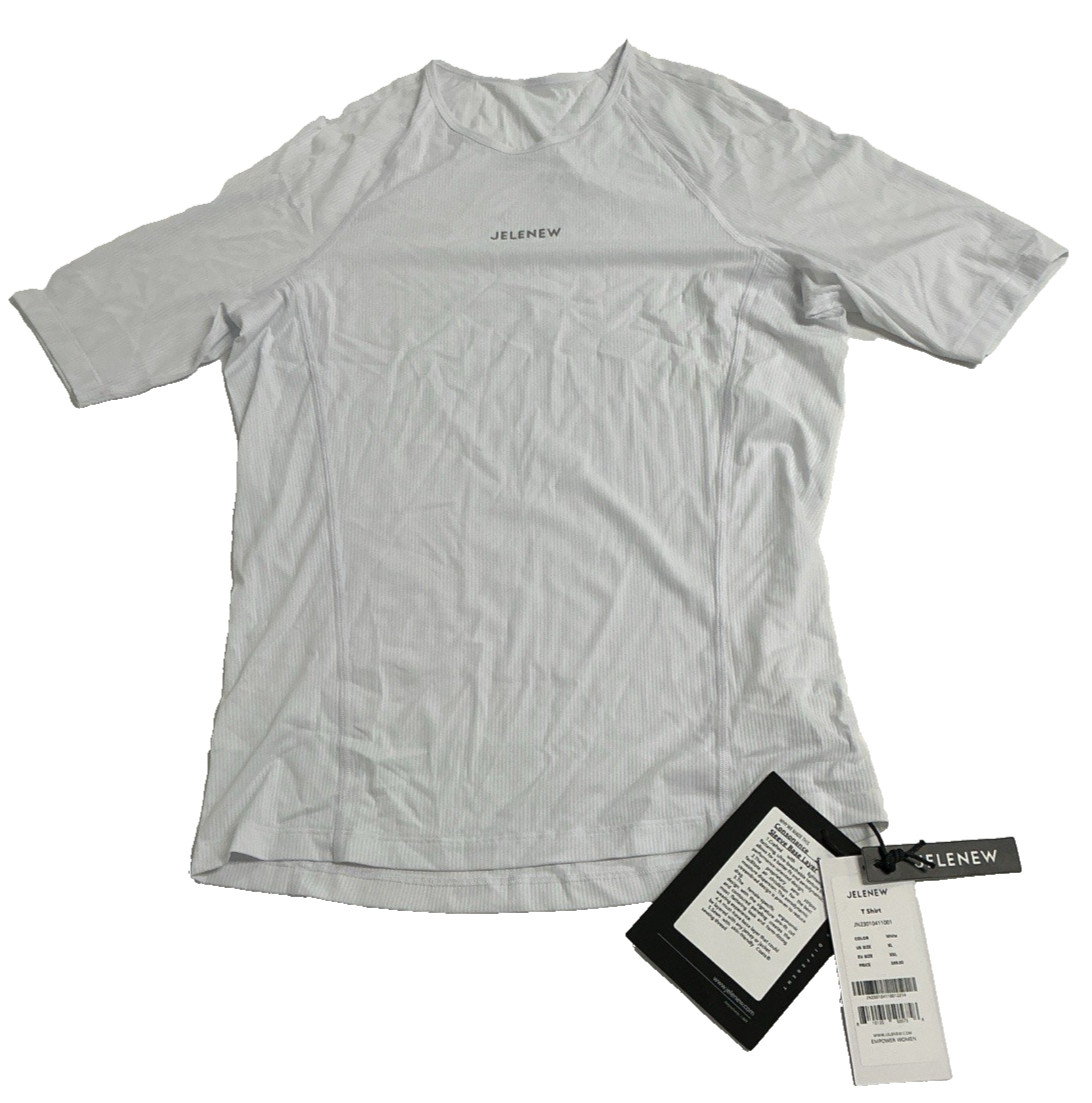 Jelenew Consonance Short Sleeve Base Layer Shirt White Womens XL Performance