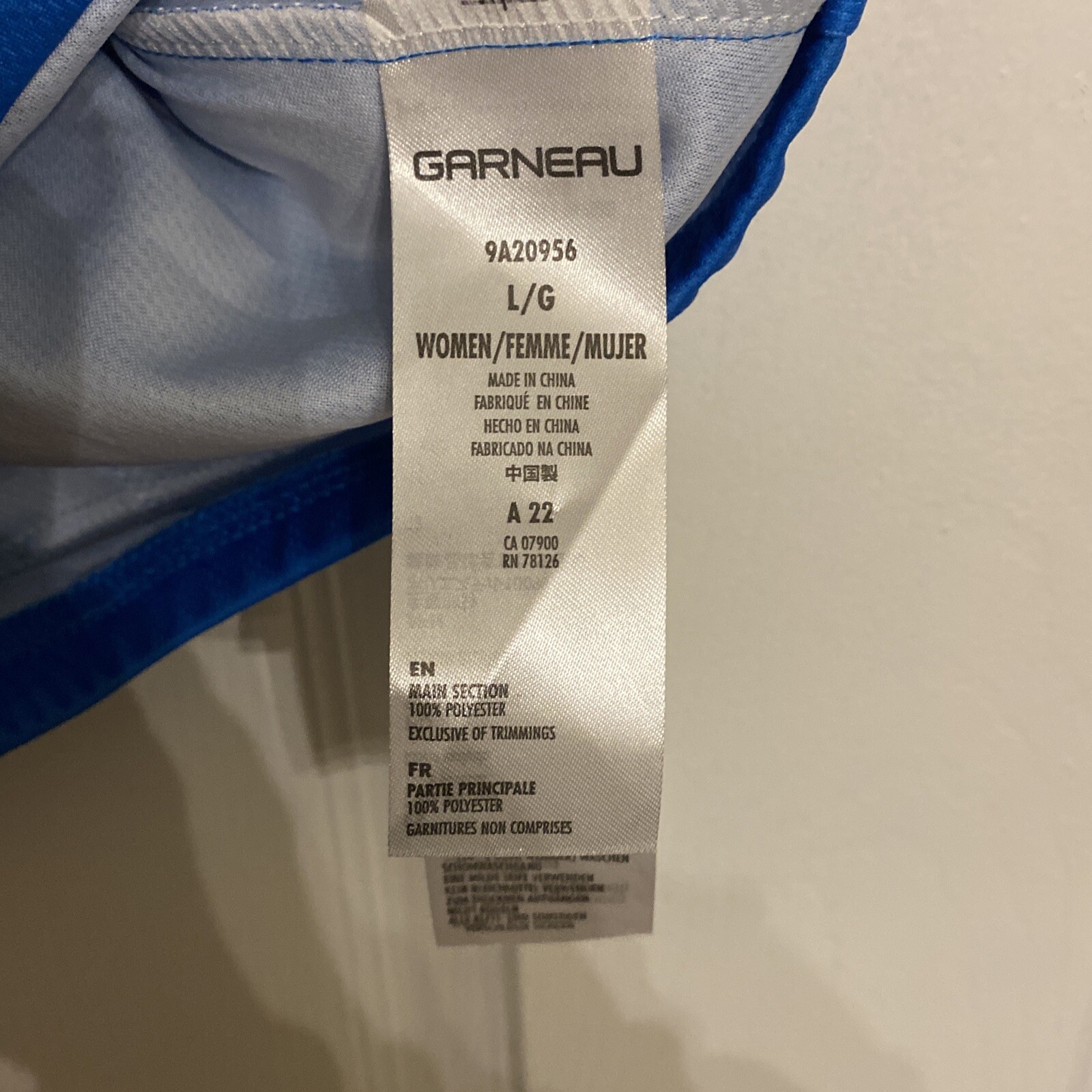 Garneau Women’s Sport Fit Jersey Sz L Back Roads Compression Cycling Pocket Zip