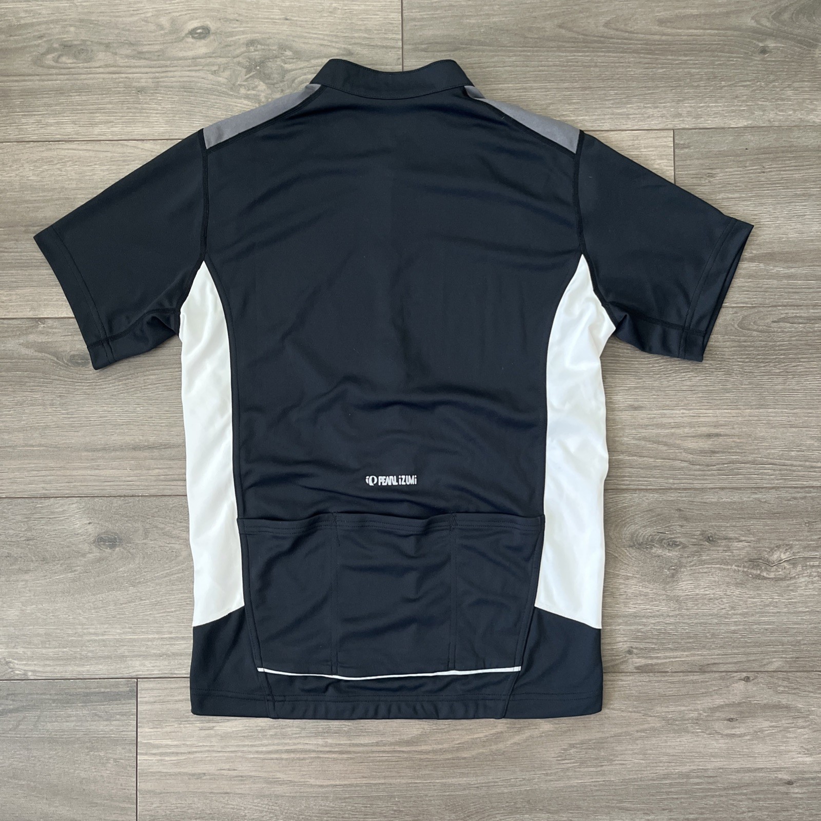 Pearl Izumi 3/4 Zip Cycling Jersey Short Sleeve Black White Gray Mens M