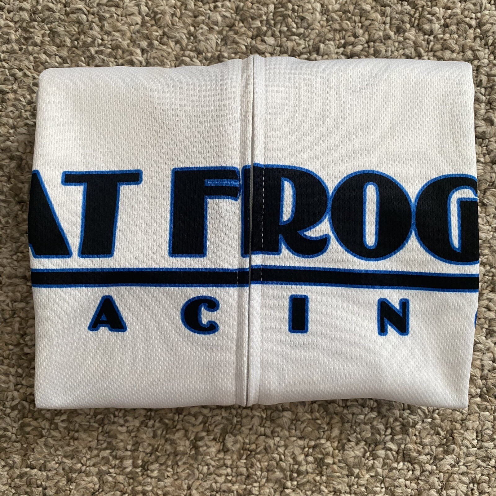 Champion System Cycling Jersey Fat Frogs Mens Large L White Race Cut Full Zip