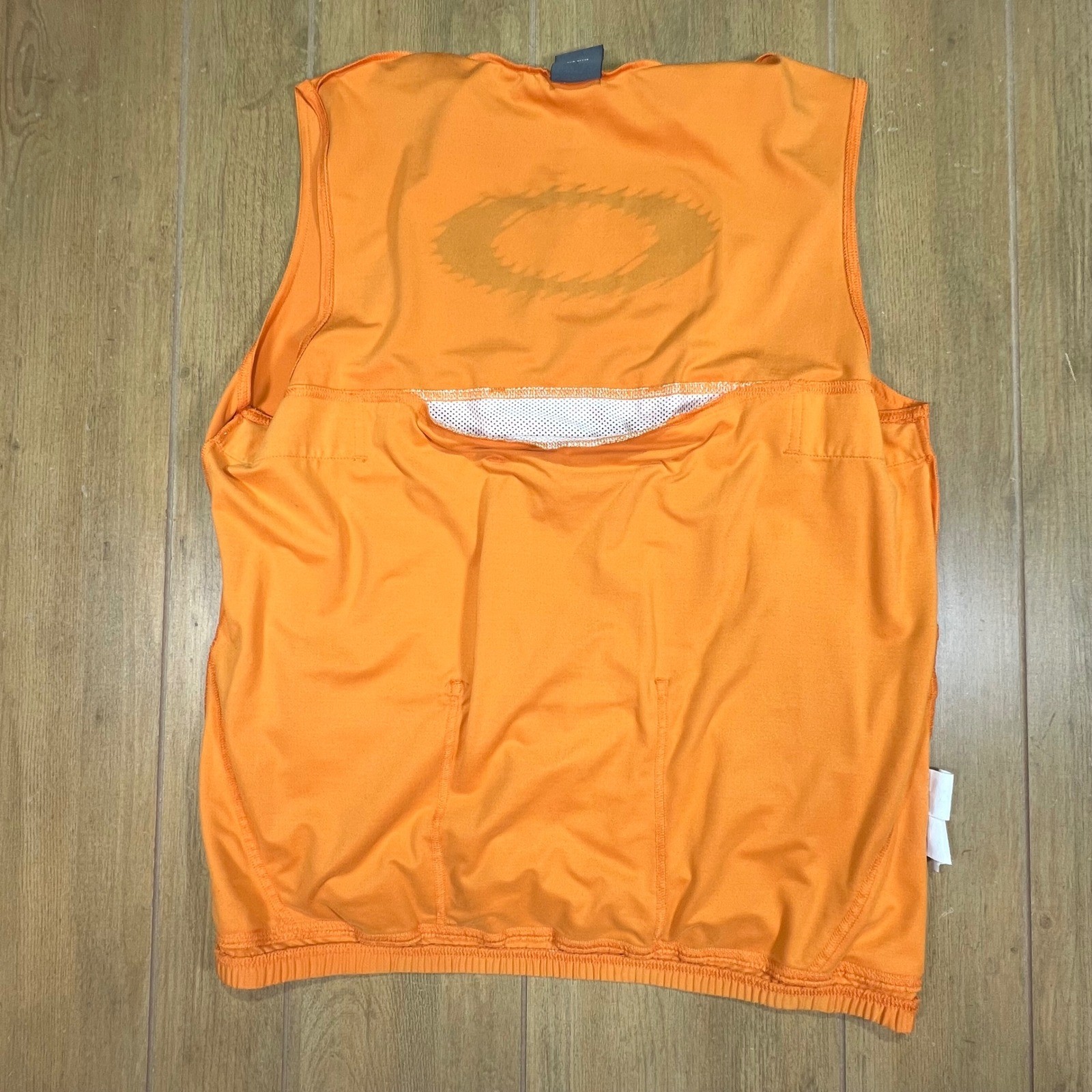 Oakley Software Mens XL Cycling Vest Orange Quarter Zip Sleeveless vintage