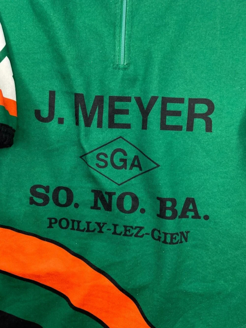 Vintage 90s Tricots du Rocher France J. Meyer Cycling Jersey Green Men’s L