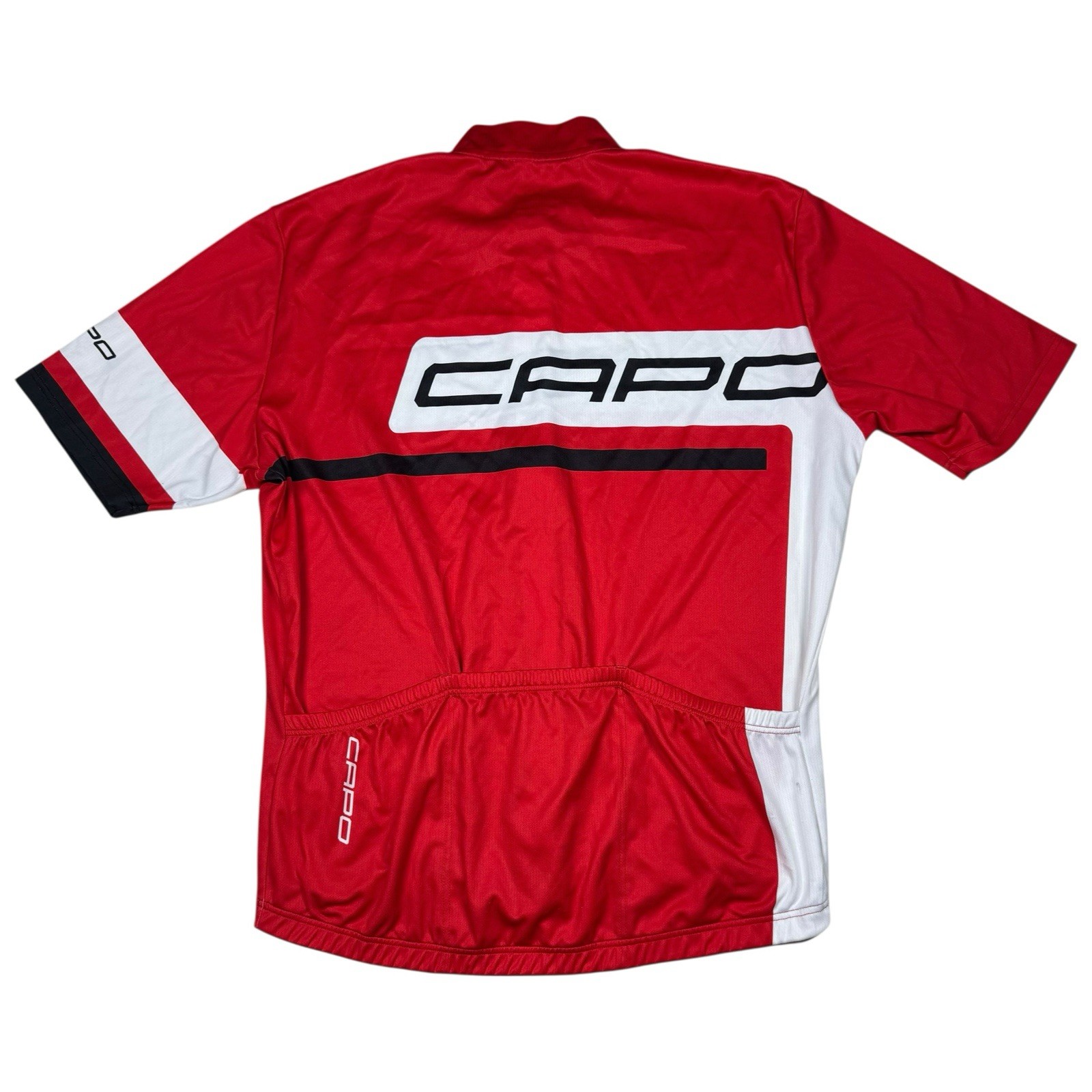 Capo Short Sleeve Full Zip Men’s Cycling Jersey Men’s Sz XXL Red White