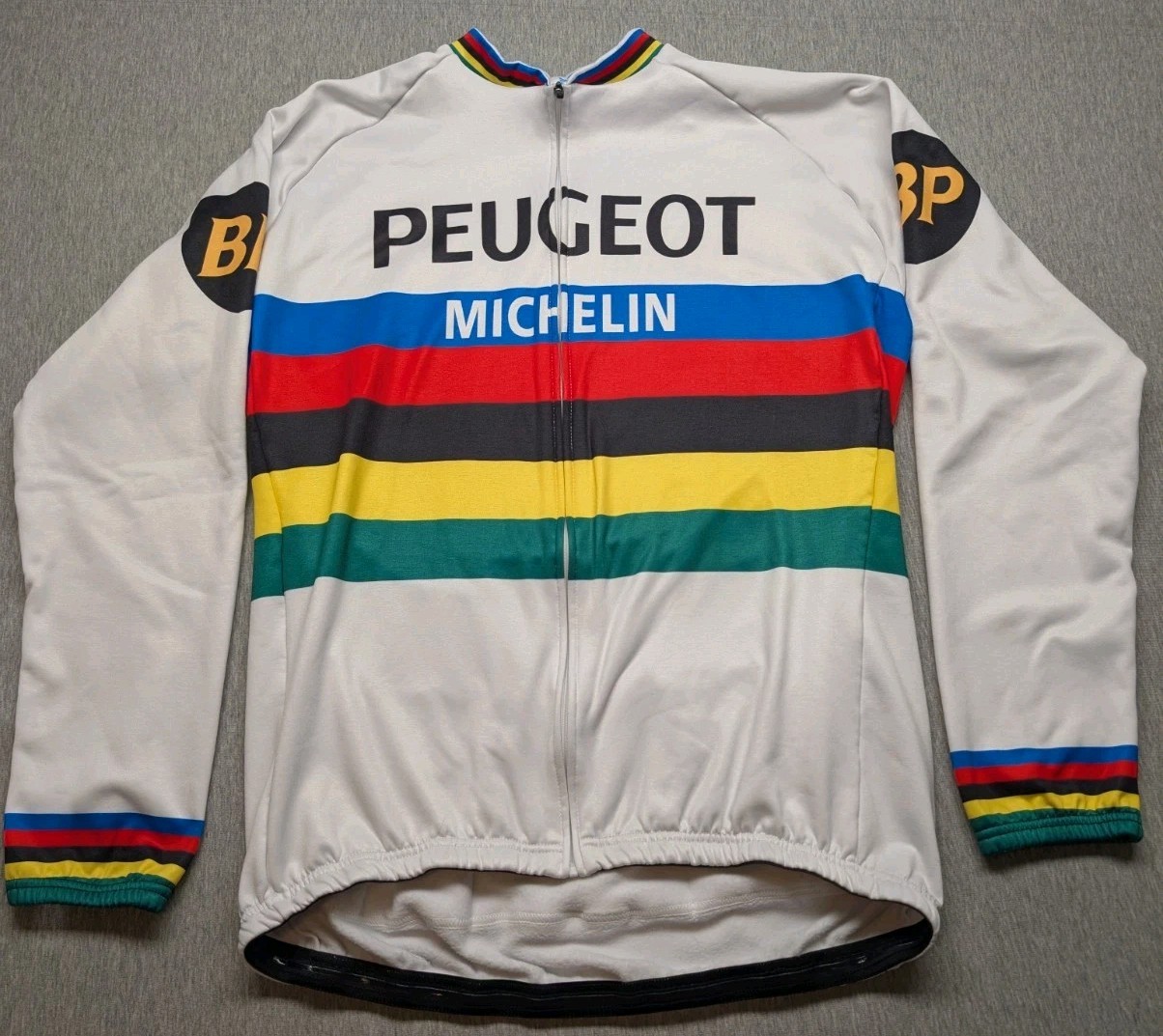 Michelin Peugeot Long Sleeve Cycling Jersey Size 3XL 100% Polyester Thermal