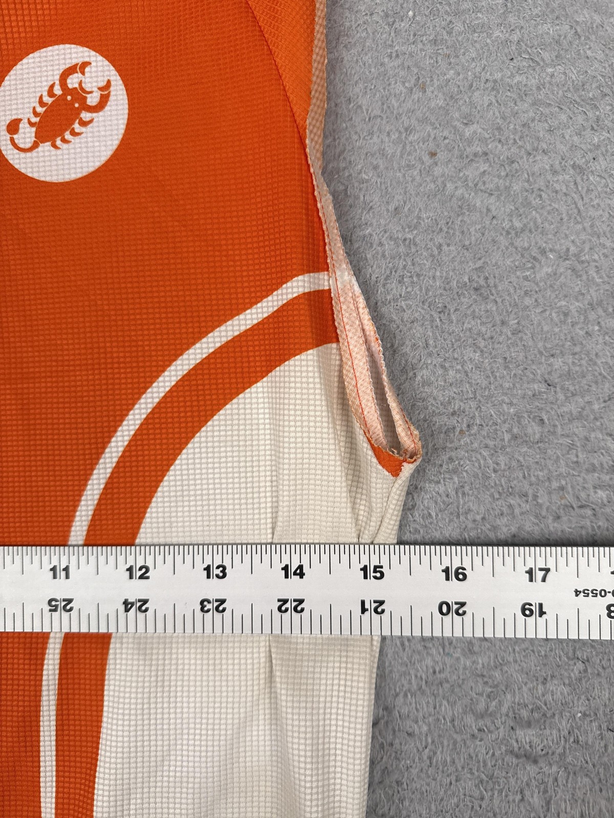 Castelli Cycling Jersey Tank Womens Small Orange White 1/4 Zip Pockets Bike