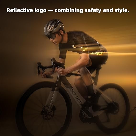 ROCKBROS Men’s Cycling Jersey Short Sleeve MTB Road Bike Shirt Pocket Quick Dry