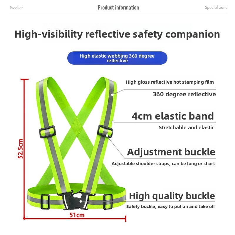 Hi Vis Waist Belt High Visibility Cycling Tops Reflective Stripes Safety Vest