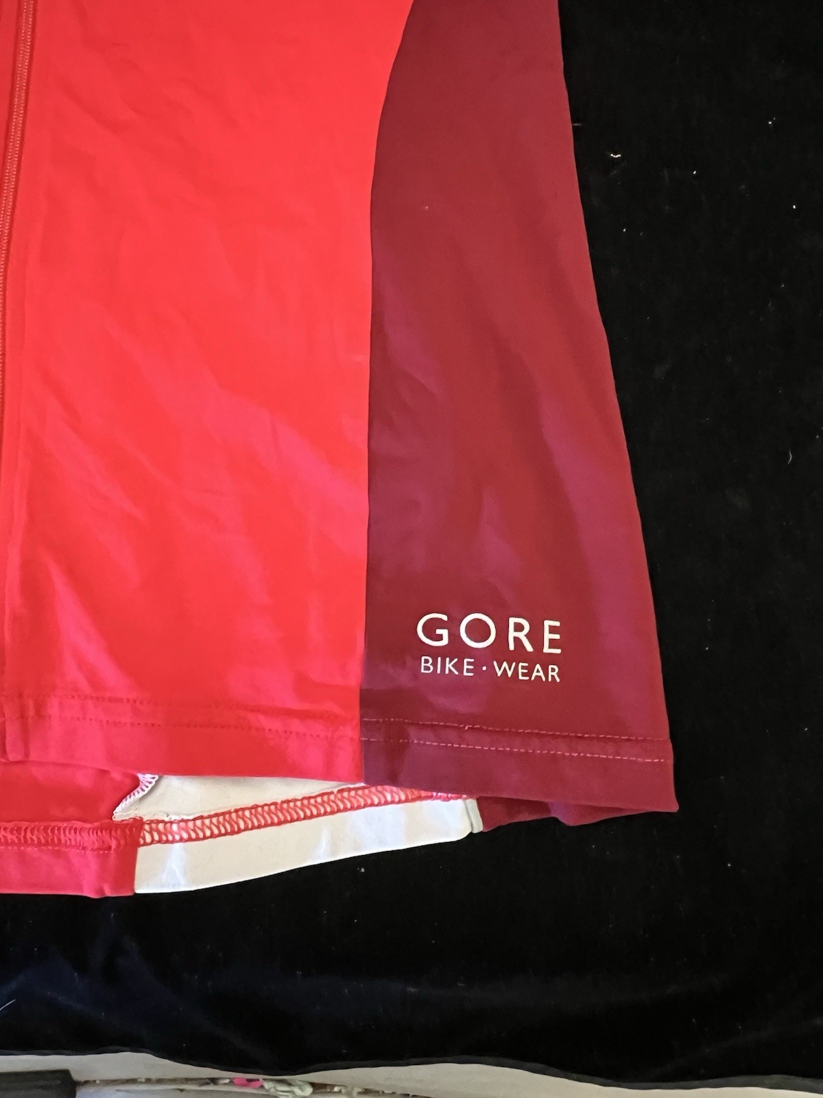 Gore Bike Wear 1/4 Zip Cycling Jersey Womens 36 Red White Maroon