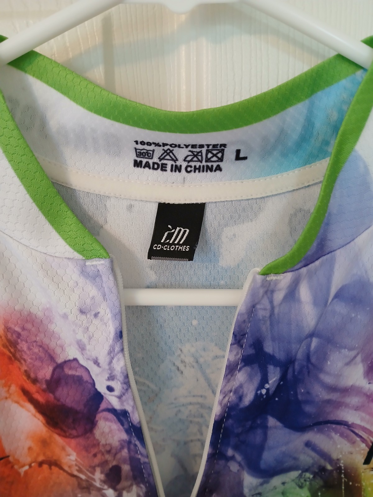 Womens Cycling Jersey US L CHUANG DI Non Slip Waist Colorful Full Zip