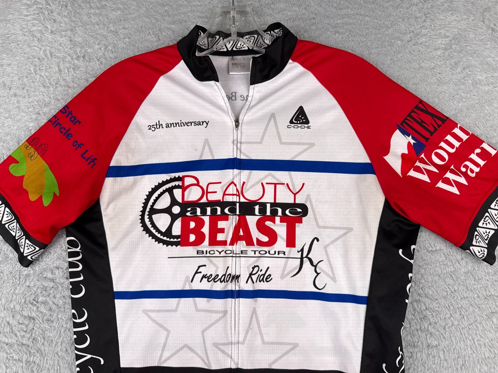 Code Cyling Jersey Adult Small Red Black Beauty And The Beast Freedom Ride