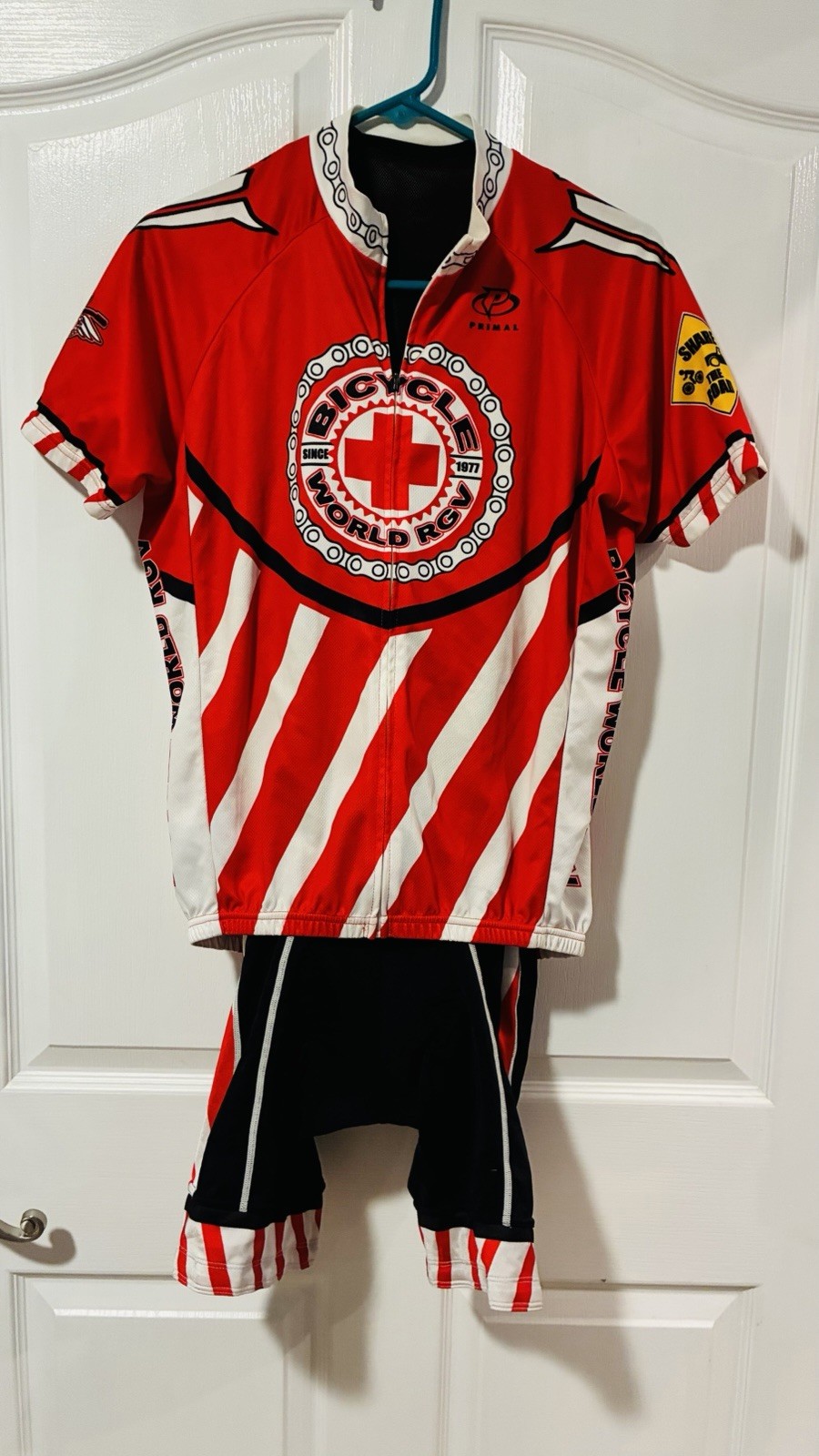 Primal Cycling Jersey and Bib Cycling Shirts Padded Zip Up Size Medium