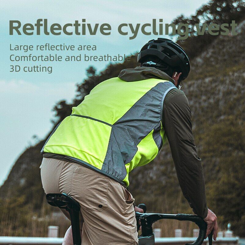 ROCKBROS Bike Cycling Mesh Sleeveless Vest Reflective Safety Motorcycle Gilet