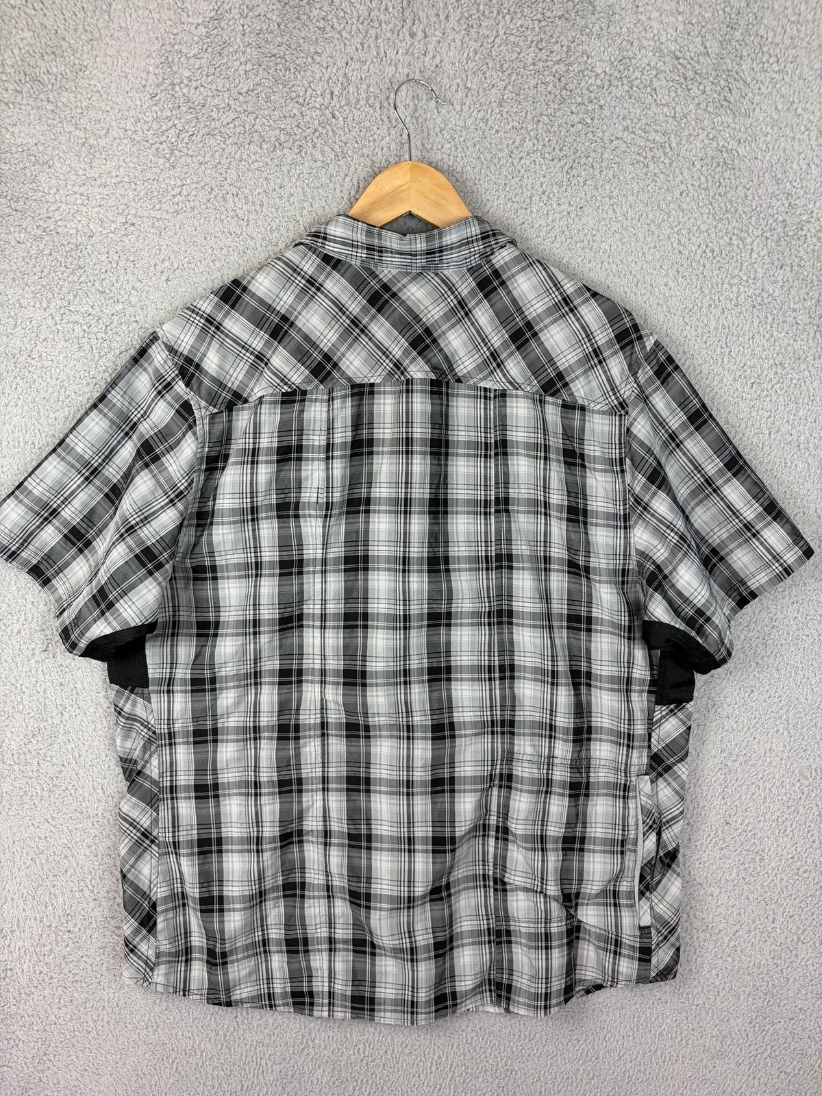 Club Ride CR Plaid Cycling Shirt Mens XL Gray Snap Short Sleeve Bike Top Mens