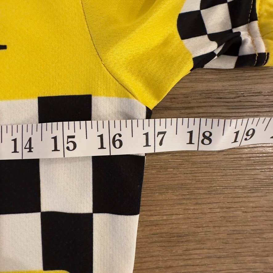 Louis Garneau Yellow & Black Checkered NYC “TAXI CAB” Cycling Jersey-Size Small