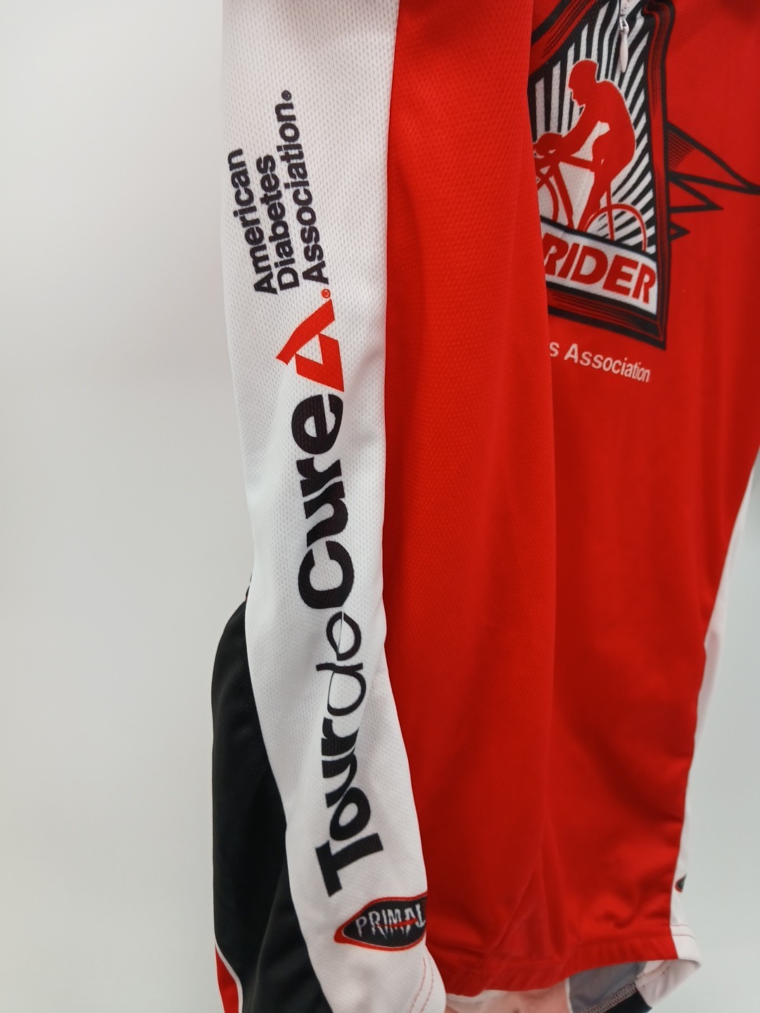 Primal Cycling Jersey Mens XL Red Rider American Diabetes Full Zip Athletic