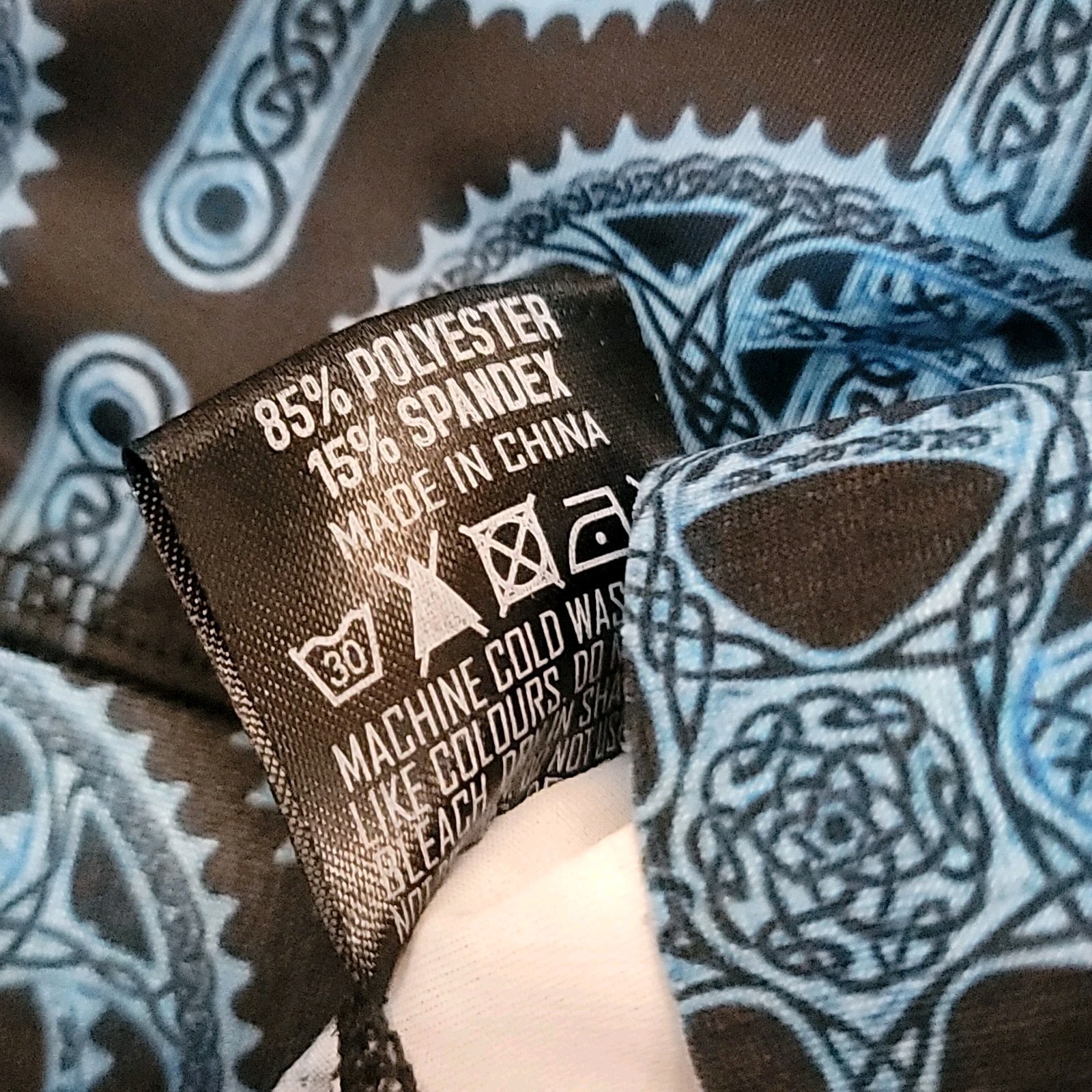 Cycology Performance Cycling Jersey Mens M-L Blue Full Zip Bike Graphic Shirt