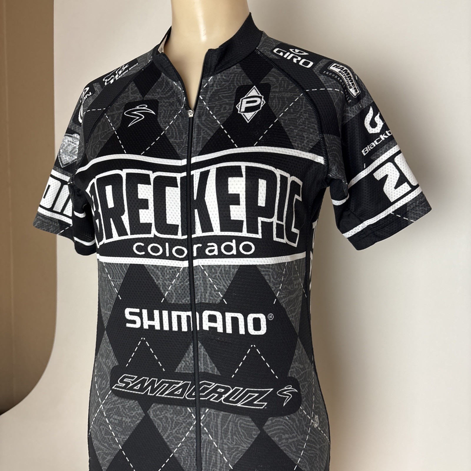 Panache Womens M Short Sleeve Cycling Jersey Black Breck epic Colorado flaw*