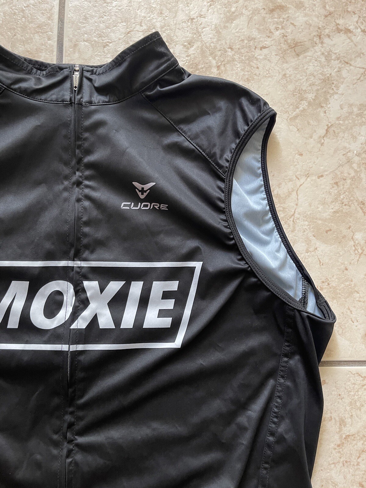 Cuore Men’s Sleeveless Moxie Racing Cycling Vest Black Large Training Bike Top
