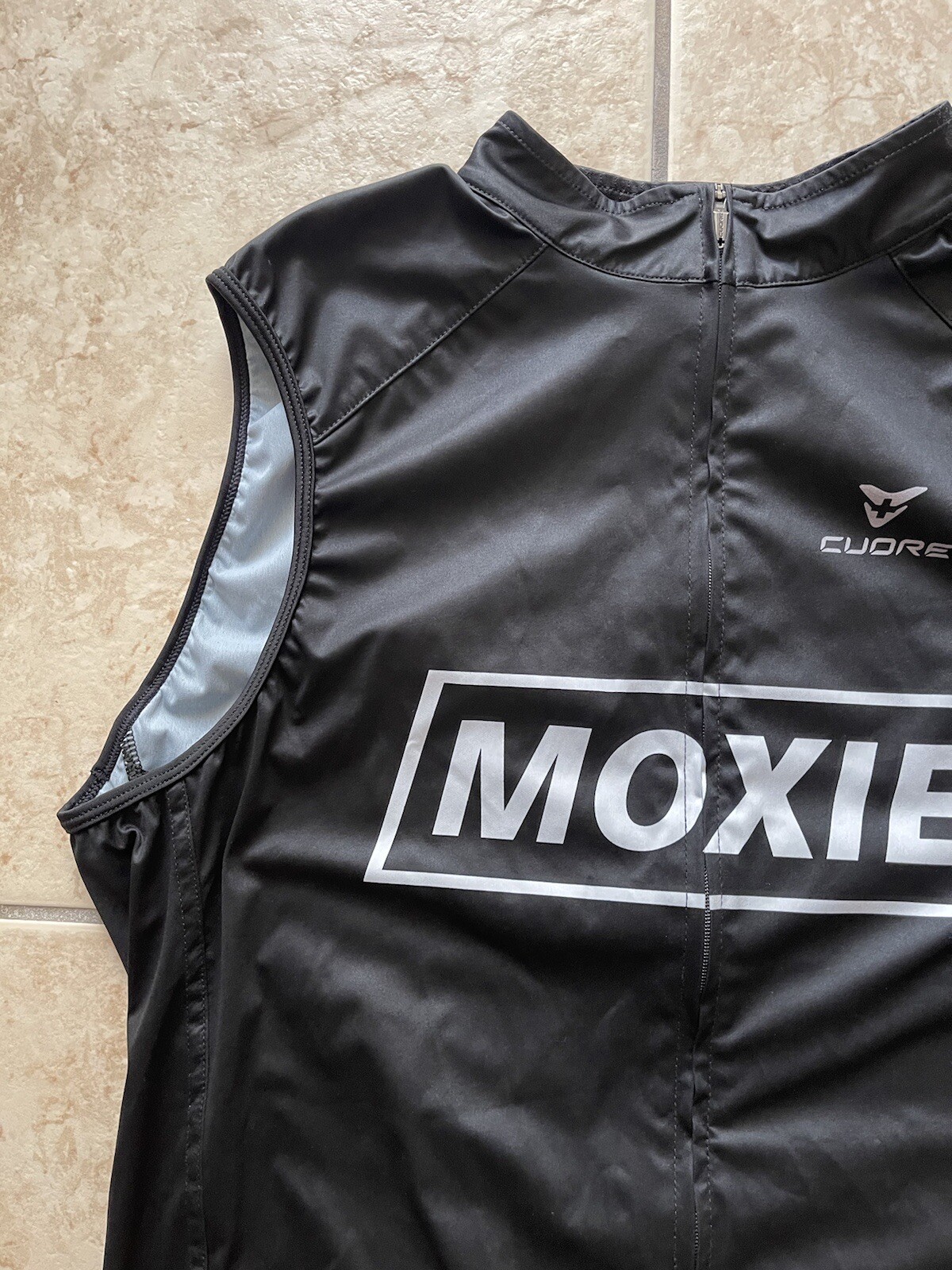 Cuore Men’s Sleeveless Moxie Racing Cycling Vest Black Large Training Bike Top