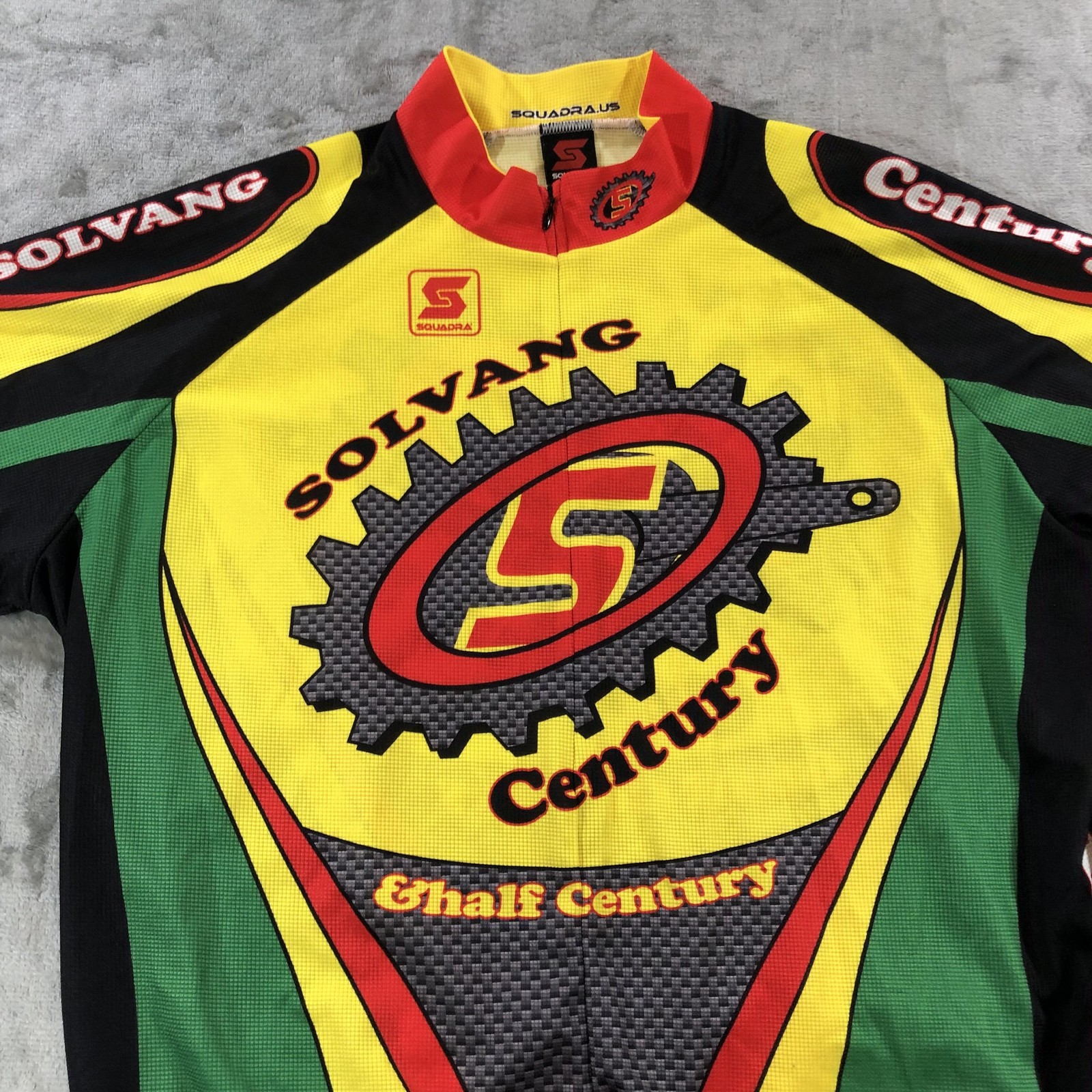 Squadra Cycling Jersey Mens 2XL Solvang Century Half Century 1/4 Zip Shirt Bike