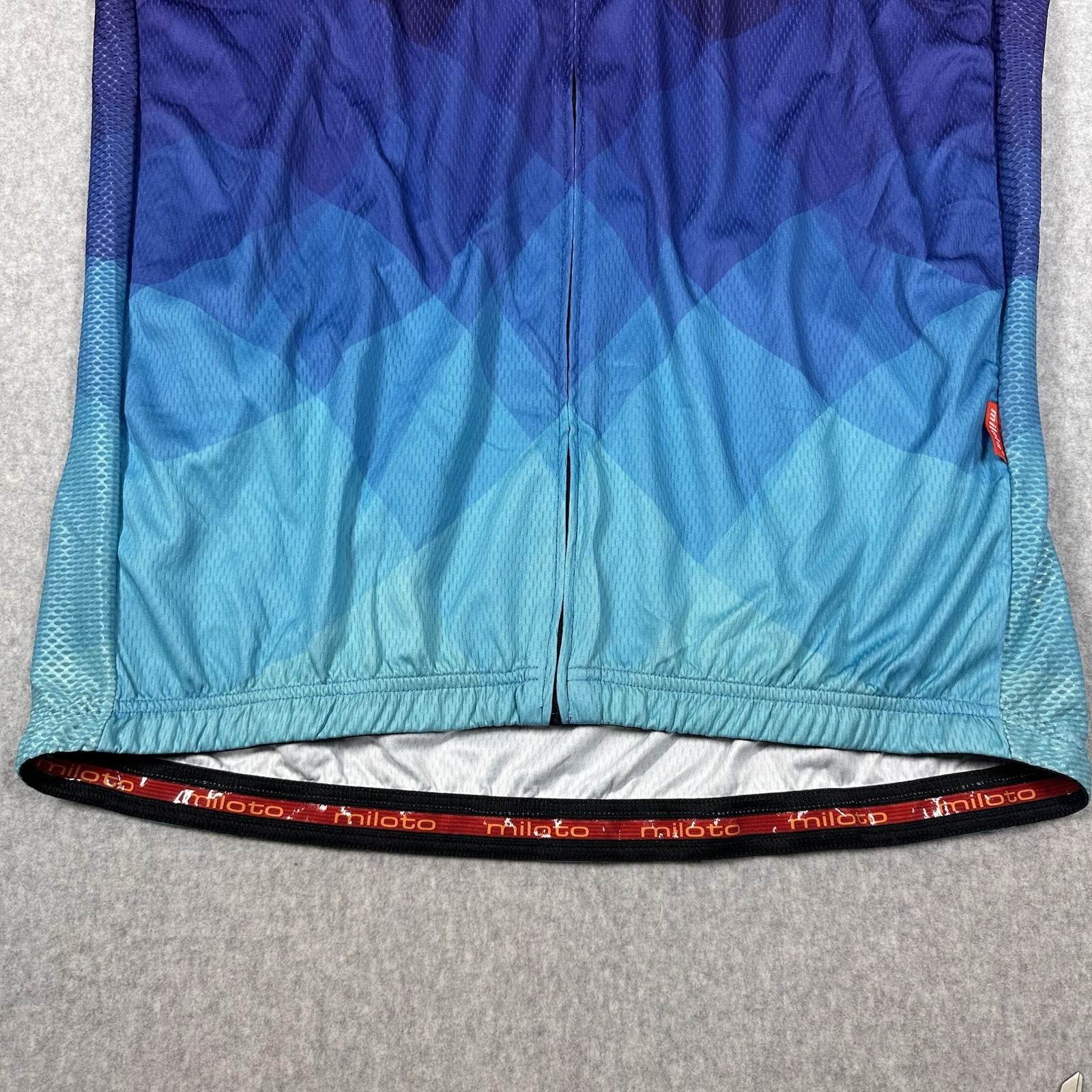 Miloto Racing Cycling Jersey 5XL Blue Aqua Full Zip Bottle Holder NWT