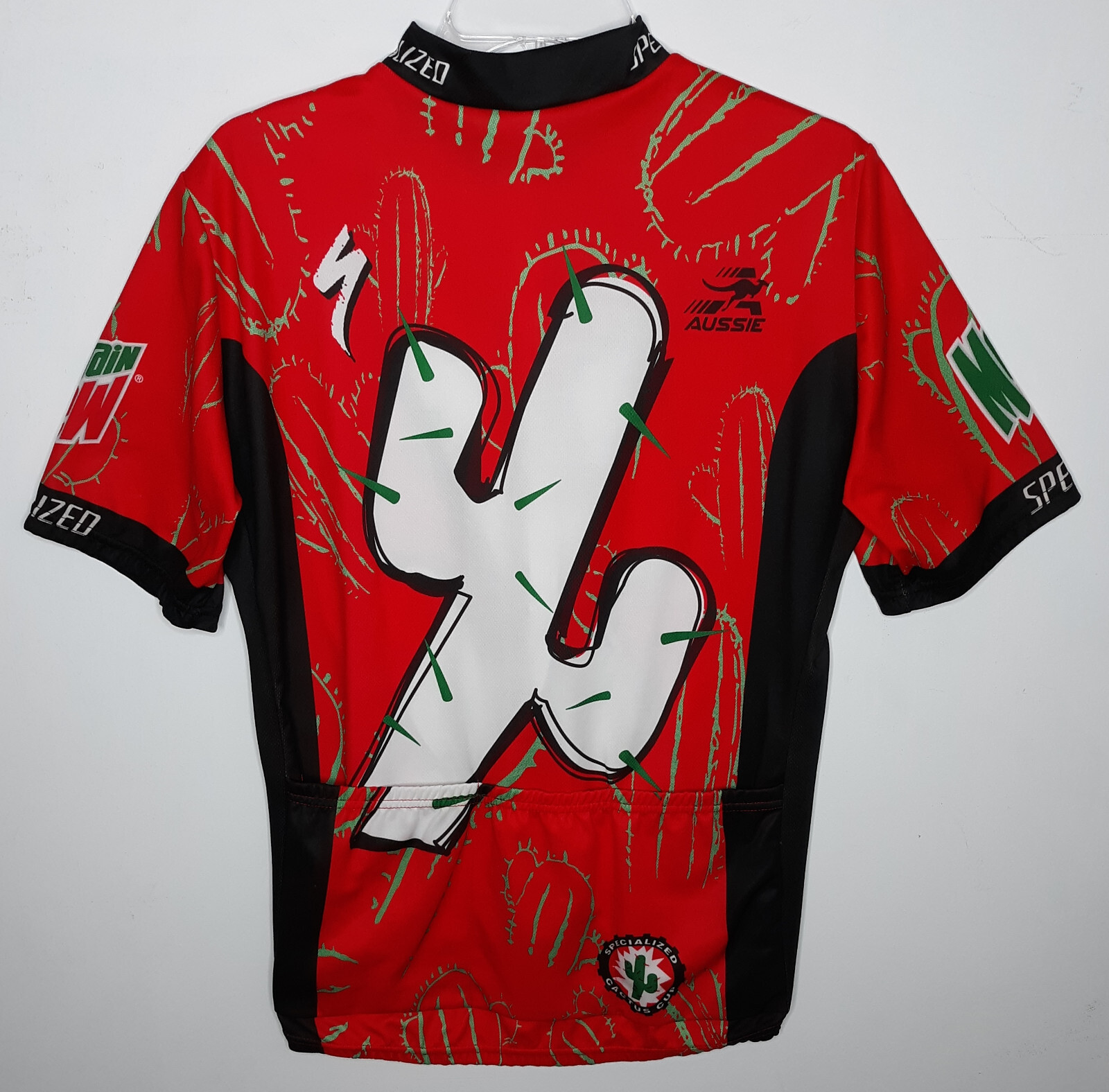 Aussie Specialized Cactus Cup Cycling Jersey Size L Mountain Dew 3/4 Zip Pockets