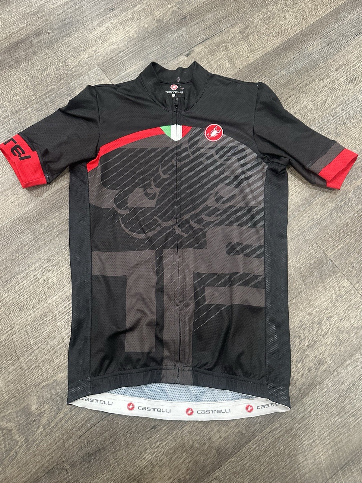 Castelli Men’s Cycling Full Zip Up Small Biking Jersey Short Sleeve Lightweight