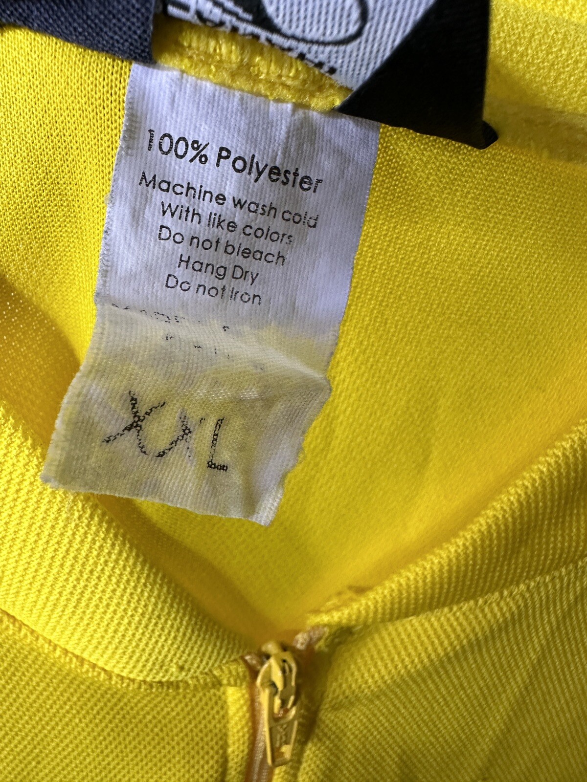 Canari Cycling Jersey Adult 2XL XXL Yellow 1/2 Zip 100% Polyester Pockets